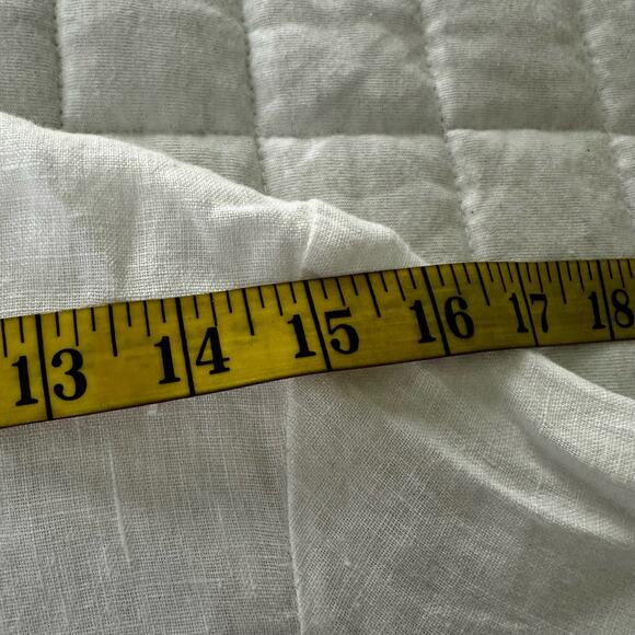 TERZO MILLENNIO Womens Top Medium White Linen Crochet Trim Summer Made in Italy - Picture 10 of 11